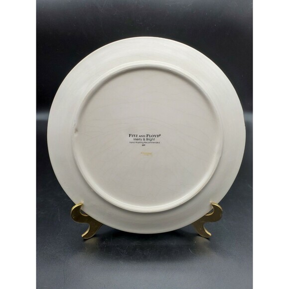 Fitz and Floyd Merry & Bright Christmas Santa Canape Plate 29-101 Cookie Plate - Picture 2 of 12